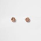 River Island Womens Rose Gold Tone Flower Stud Earrings