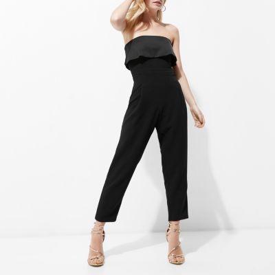 River Island Womens Petite Frill Bandeau Jumpsuit