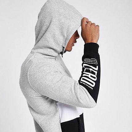 River Island Mens Jack And Jones Color Block Half-zip Hoodie