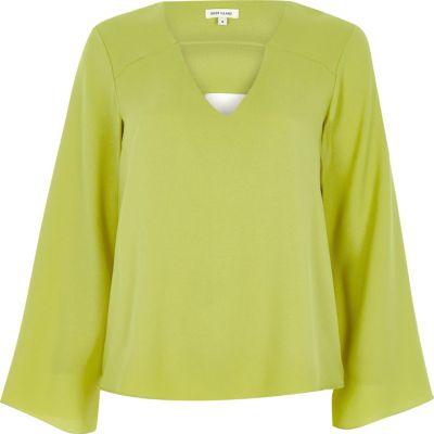 River Island Womens Twist Back Bell Sleeve Blouse