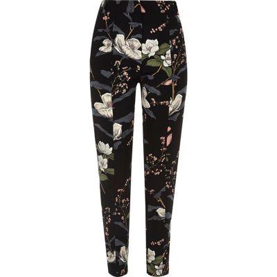 River Island Womens Floral Print Tapered Pants
