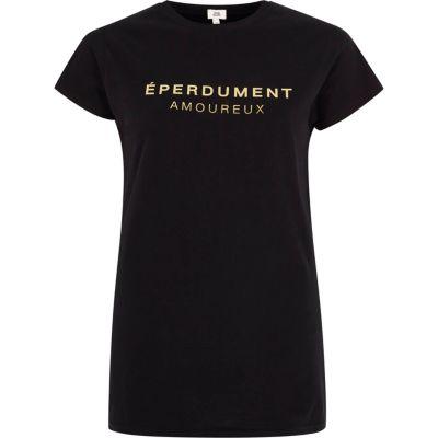 River Island Womens 'eperdument' Foil Print Fitted T-shirt