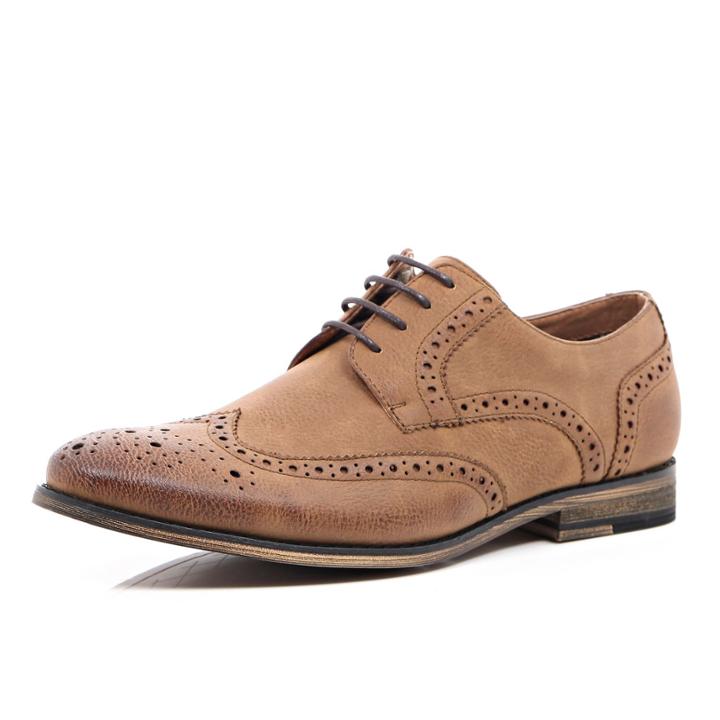 River Island Mensbrown Brogue Formal Shoes