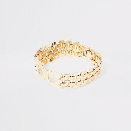 River Island Womens Gold Colour D Ring Chain Bracelet