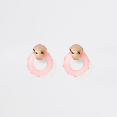 River Island Womens Gold Tone Frosted Circle Stud Earrings