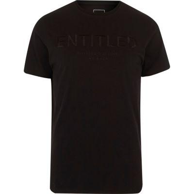 River Island Mens 'entitled' Embroidered Slim Fit T-shirt