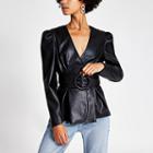 River Island Womens The Faux Leather Christie Top