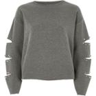 River Island Womens Pearl Slash Sleeve Sweatshirt