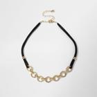 River Island Womens Gold Circle Chain Necklace