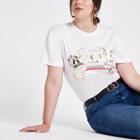 River Island Womens Plus White Snake Gold Foil Print T-shirt