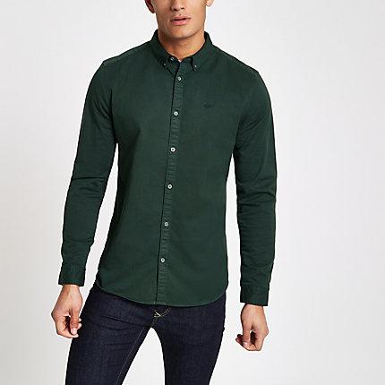 River Island Mens Wasp Embroiery Long Sleeve Shirt