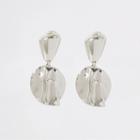 River Island Womens Silver Color Shell Battered Drop Earrings