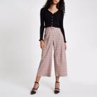 River Island Womens Check Wide Leg Belted Culottes