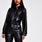 River Island Womens Petite Faux Leather Overshirt