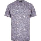 River Island Mensnavy Leopard Print T-shirt
