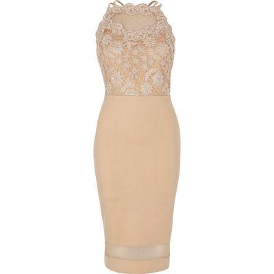 River Island Womens Lace Bodice Bodycon Mini Dress