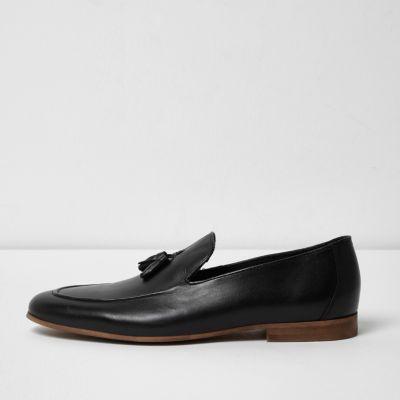 River Island Mens Leather Tassel Formal Loafers