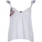 River Island Womens Stripe Embroidered Cami Pajama Top