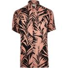 River Island Menspink Bamboo Print Short Sleeve Shirt