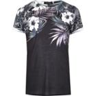 River Island Mens Floral Shoulder Print T-shirt