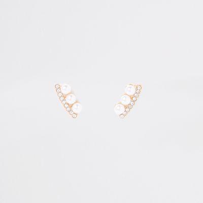 River Island Womens Gold Tone Pearl Ear Cuff