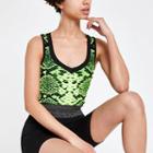 River Island Womens Neon Snake Print Crop Top