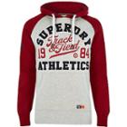 River Island Mens Superdry Raglan Vintage Logo Print Hoodie