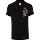 River Island Mens Floral Embroidered Casual Shirt