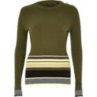River Island Womens Stripe Button Sweater