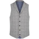 River Island Mensgrey Check Linen-blend Vest