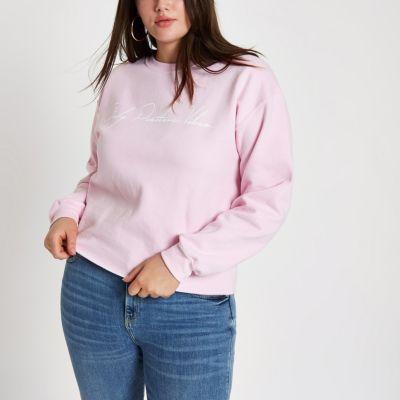 River Island Womens Plus 'only Positive Vibes' Sweatshirt