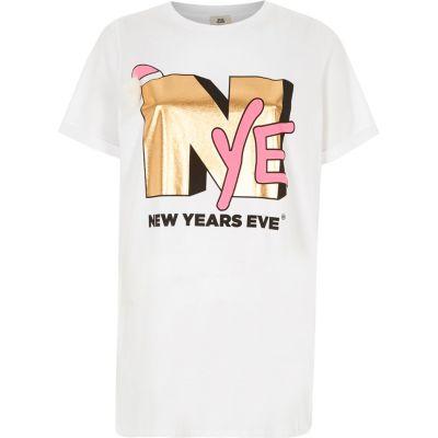 River Island Womens White 'nye' Boyfriend Fit Pom Pom T-shirt