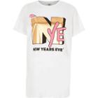 River Island Womens White 'nye' Boyfriend Fit Pom Pom T-shirt