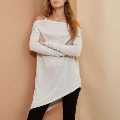 River Island Womens Ri Studio Merino Wool Asymmetric Sweater