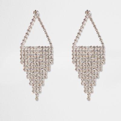 River Island Womens Silver Tone Cup Chain Dangle Earrings