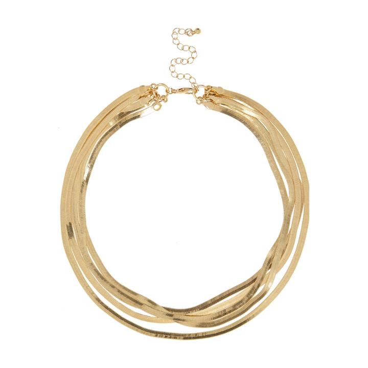 River Island Womens Gold Tone Multi Snake Chain Necklace