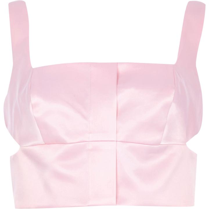 River Island Womens High Shine Satin Cut Out Bralet