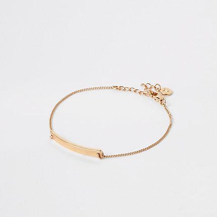 River Island Womens Gold Plated Bar Bracelet