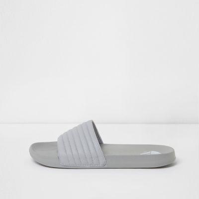 River Island Mens Quilted Sliders
