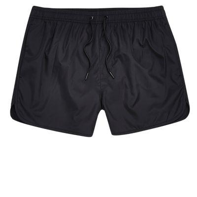 River Island Mensblack Runner Style Swim Trunks