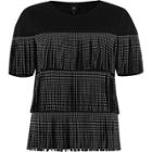 River Island Womens Studded Fringe Front T-shirt