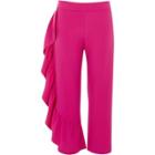 River Island Womens Side Frill Straight Leg Cropped Trousers