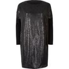 River Island Womens Sequin Oversized Long Sleeve T-shirt