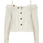 River Island Womens White Cold Shoulder Deconstructed Shirt