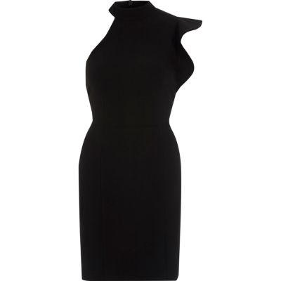 River Island Womens One Shoulder Frill Bodycon Dress