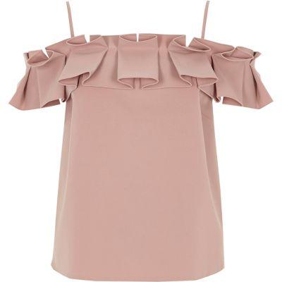 River Island Womens Structured Ruffle Cami Top