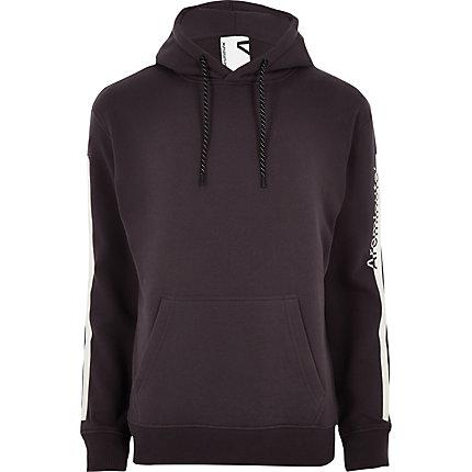 River Island Mens Arcminute Tape Long Sleeve Hoodie