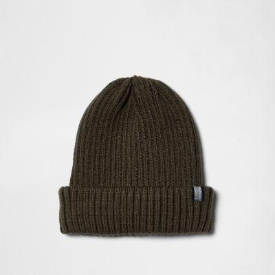 River Island Menskhaki Ribbed Fisherman Hat