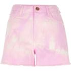 River Island Womens Tie Dye High Waisted Denim Shorts