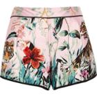 River Island Womens Satin Jungle Pajama Shorts